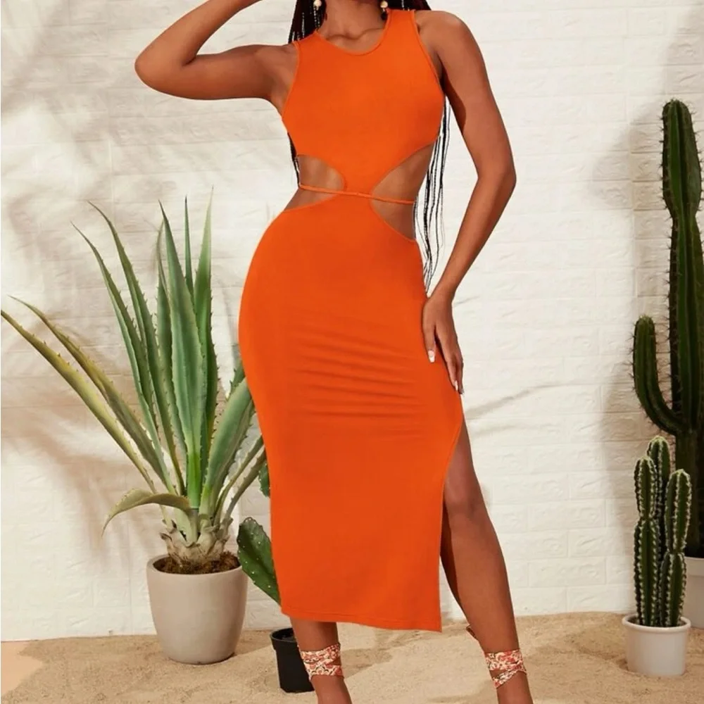 strapless open back dress ISALA Sequin Deep V Leg Split Mermaid Prom & Formal Dress main image 0
